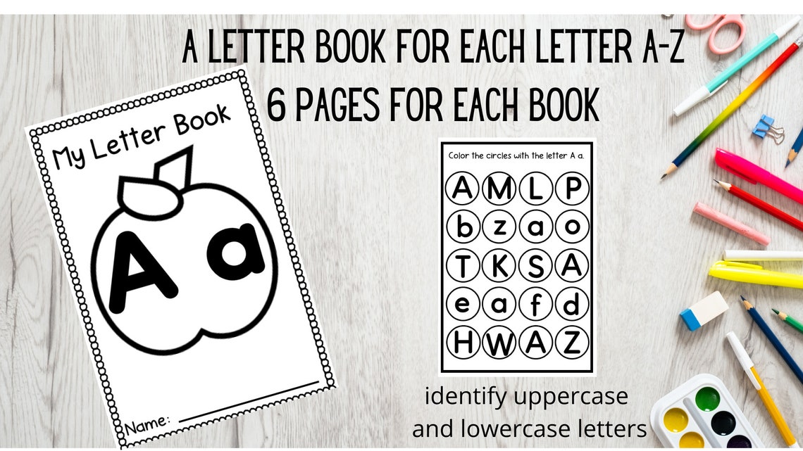 Printable Alphabet Books Letter Books for Preschool Letter - Etsy