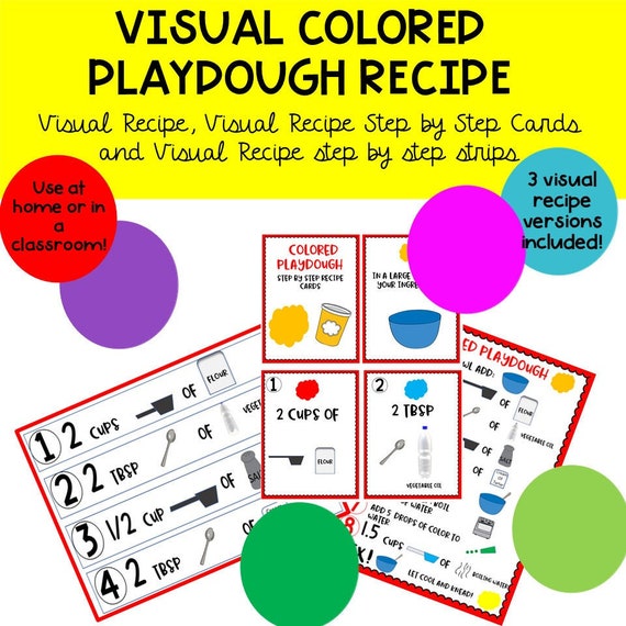 Playdough Recipe Printable Recipe Colored Playdough - Etsy