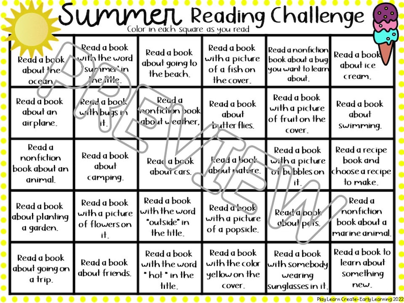 Summer Reading Challenge, Printable Reading Log, Printable Summer ...