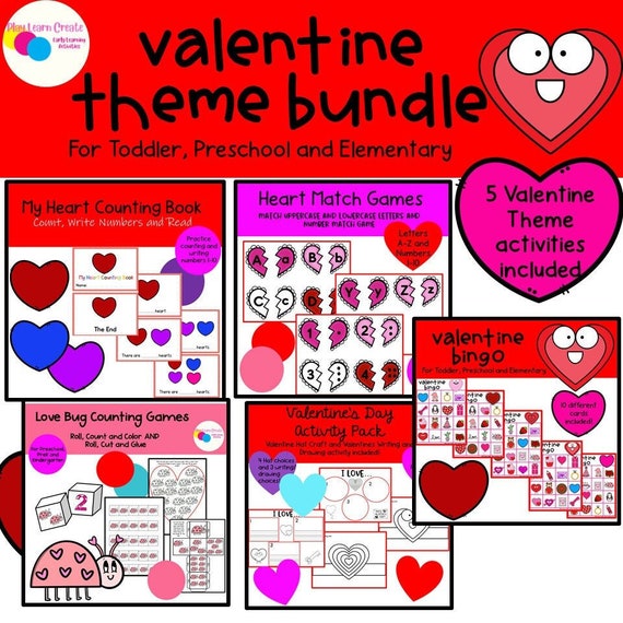 Printable Valentine's Day Learning Activities for Toddlers and Preschoolers