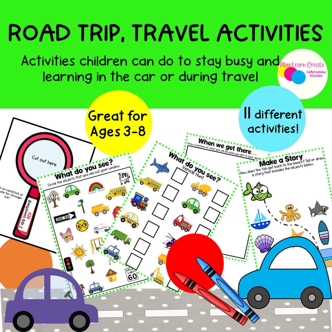 Car Activities for Kids, Road Trip Activities, Travel Activities for Kids,  Printable Travel Activities, Travel Games for Kids 