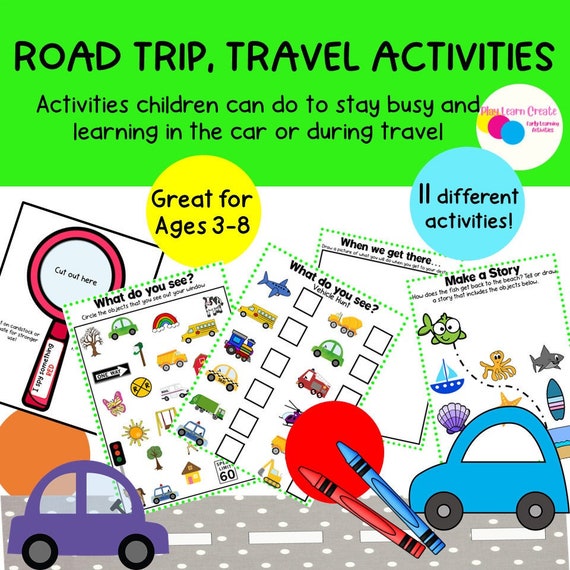 Car Activities for Kids, Road Trip Activities, Travel Activities
