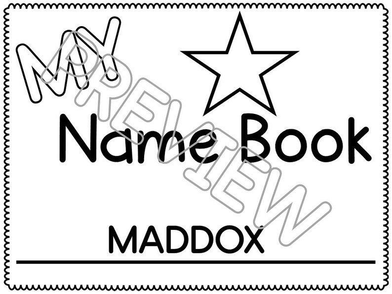 Personalized Name Book for Class, Custom Name Books, Name Practice