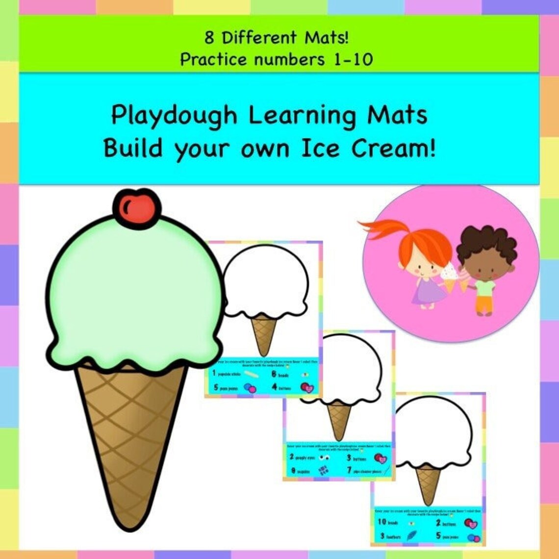 Playdough Mat, Playdough Learning, Preschool Learning Activity, Toddler