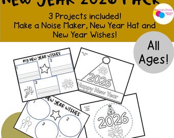 Neujahr, 2026, Silvester Handwerk für Kinder, Neujahr Hut, druckbare Handwerk