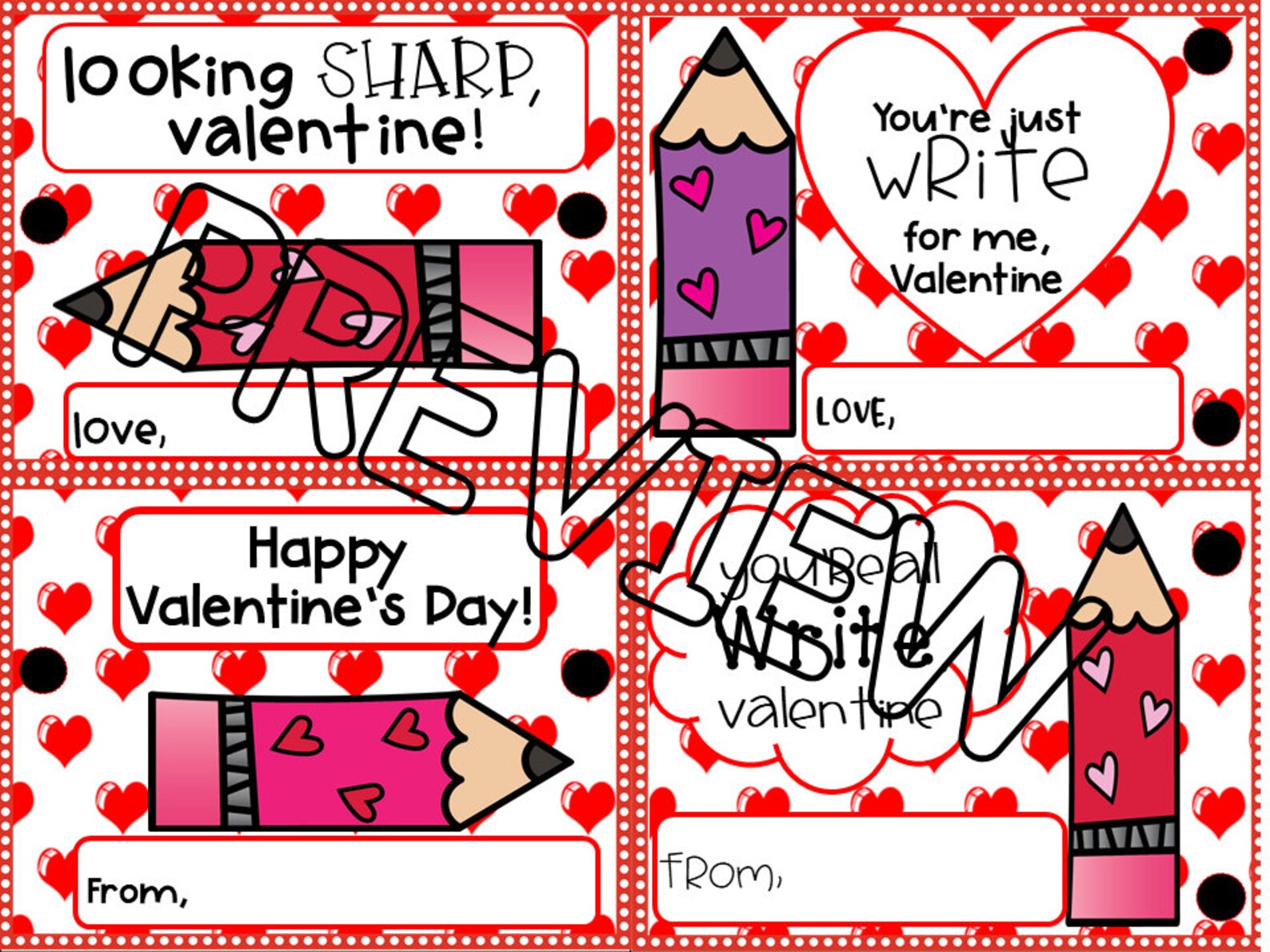 Valentine's Day Cards for Kids, Valentines, Printable Valentines Cards ...