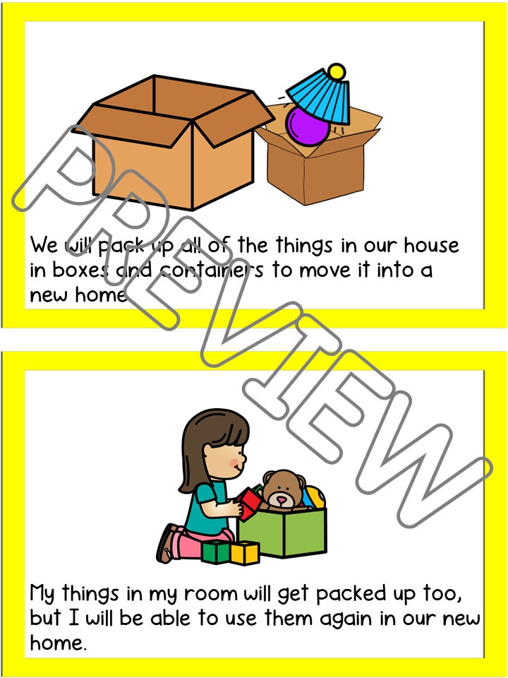 Moving Social Skills Story, Printable Social Story, New House Story