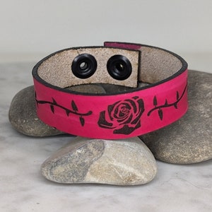 Rose & Vines leather bracelet