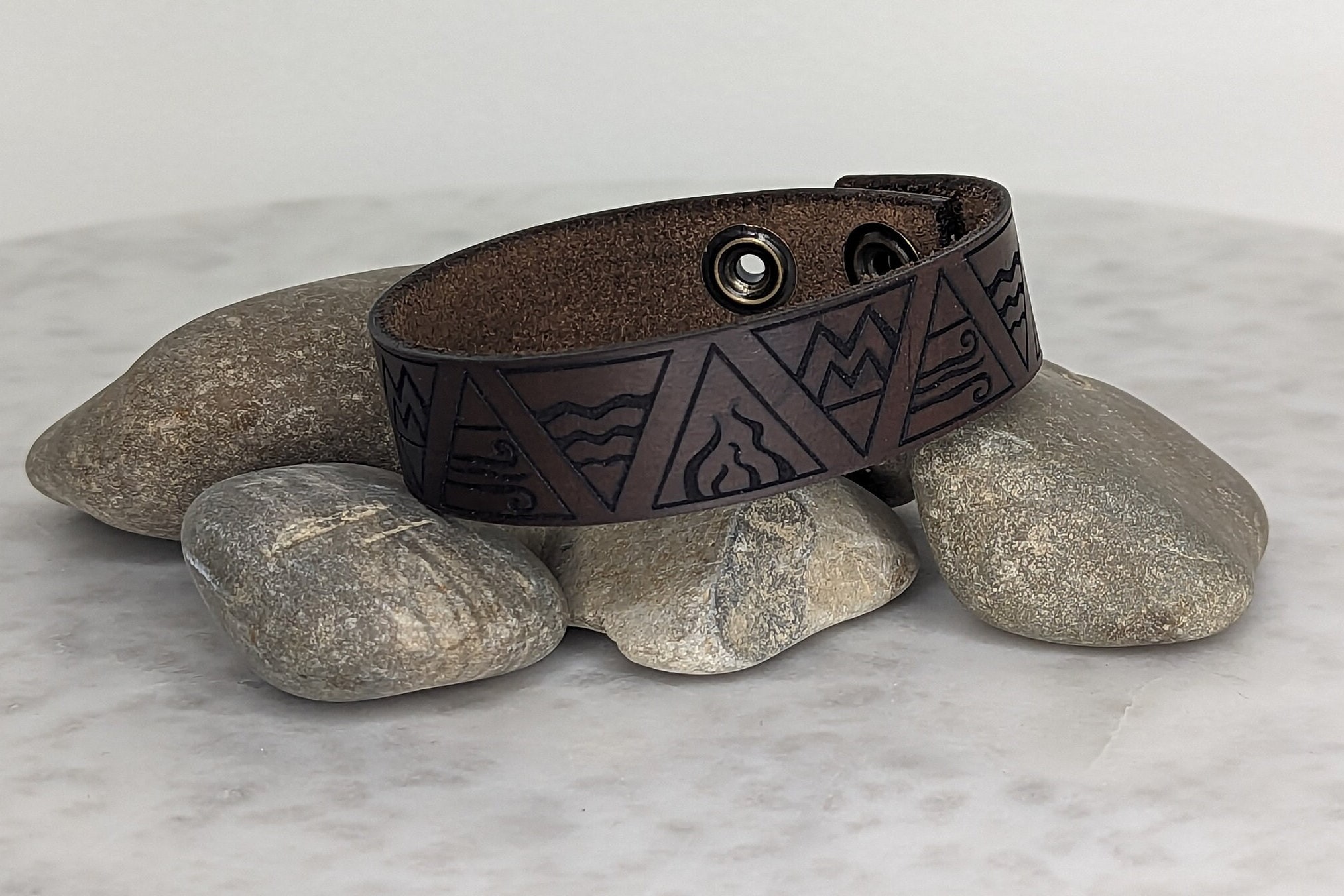 4 Elements Pattern Leather Bracelet - Etsy 4 Elements Pattern Leather Bracelet - Etsy