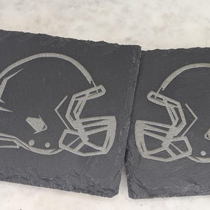 Football helmet coaster set