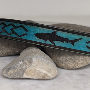 Tribal shark leather bracelet