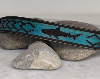 Tribal shark leather bracelet