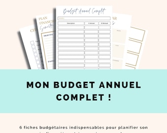 Planner Budgétaire Annuel - 6 fiches modifiables !