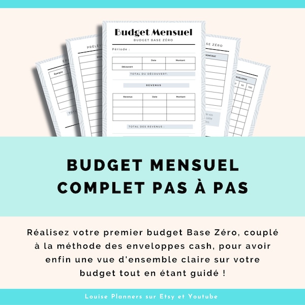 Fiche Budget Mensuel - Budget Base Zéro en Cash - Méthode complète pas à pas