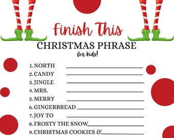 Christmas game printable trivia FOR KIDS, xmas game printable for students, kids christmas party game printable, holiday party