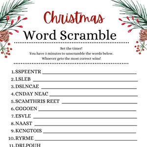 Christmas Printable Team Game, Company Holiday Game, Instant Download ...