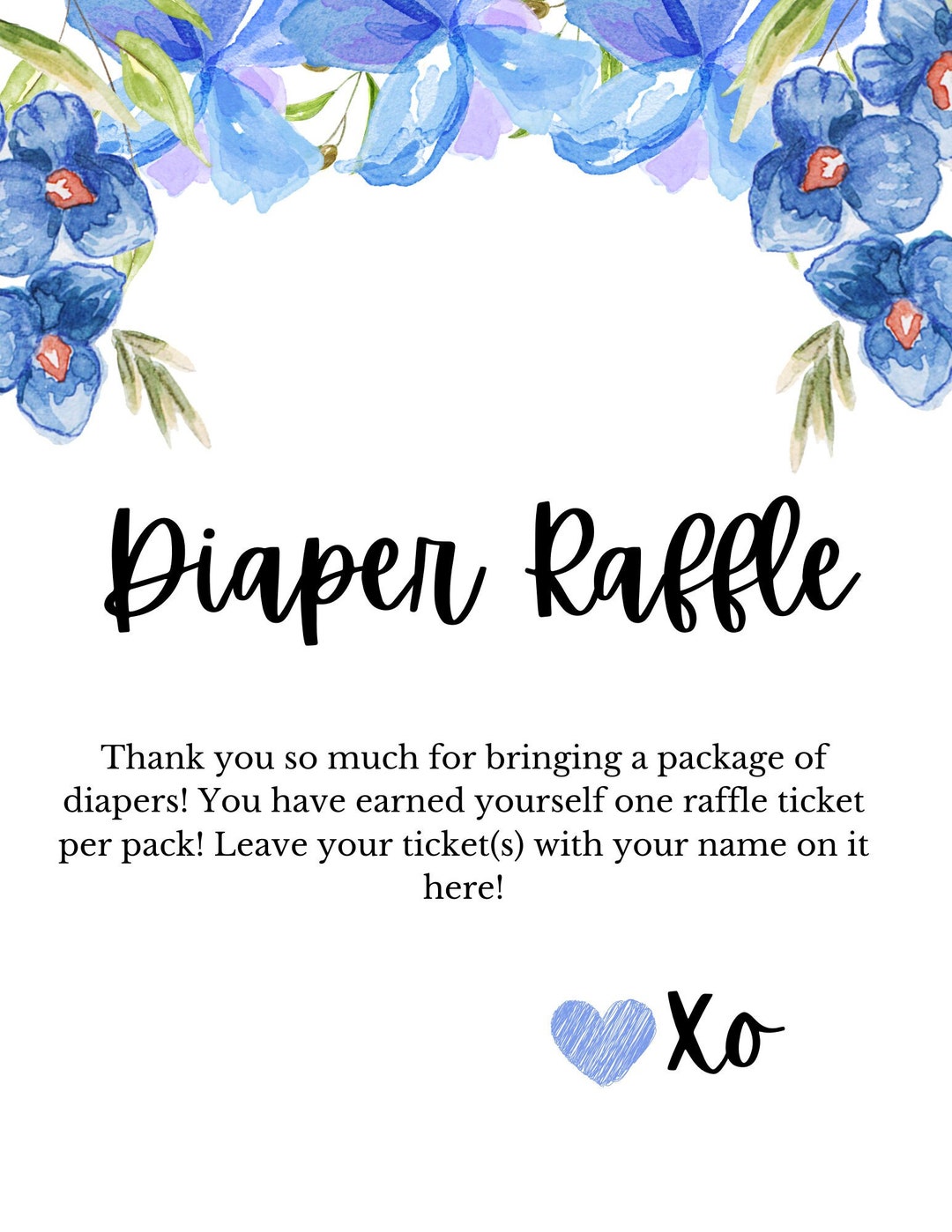 Baby Shower Game Printable Diaper Raffle Printable Baby - Etsy
