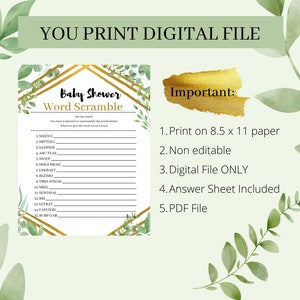 Printable Baby Shower Games, Popular Baby Shower Games, Printable Baby ...