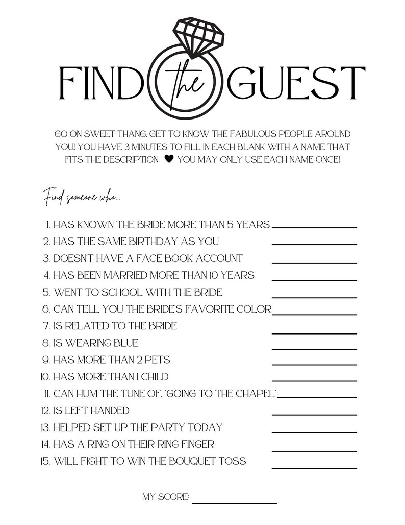 2022 Bridal Shower Trivia Game, Bachelorette Party Games, Bridal Shower