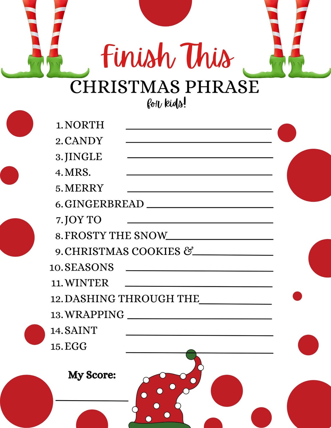 Christmas Game Printable Trivia FOR KIDS, Xmas Game Printable for ...