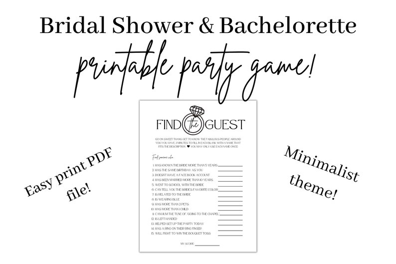 2022 Bridal Shower Trivia Game, Bachelorette Party Games, Bridal Shower