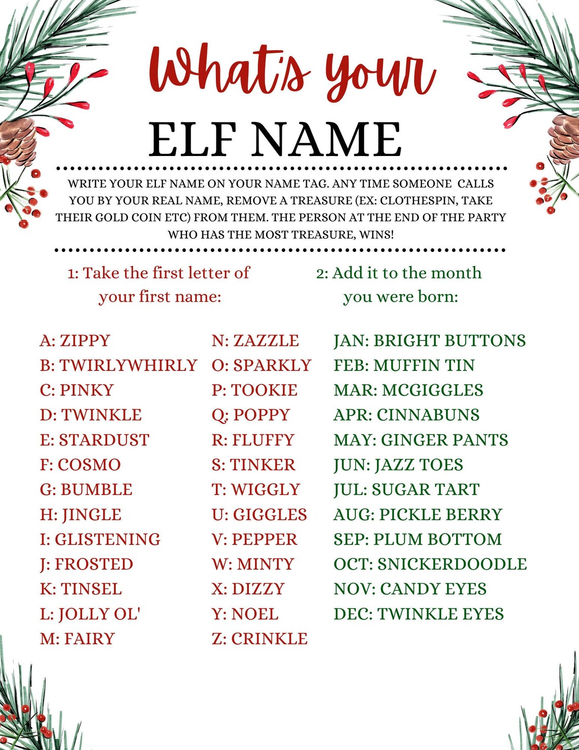 Printable Christmas Party Game Company Christmas Game Kids & - Etsy