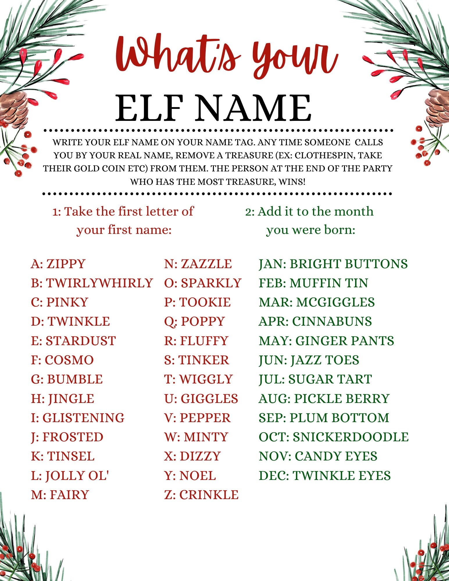 Printable Christmas Party Game Company Christmas Game Kids & - Etsy