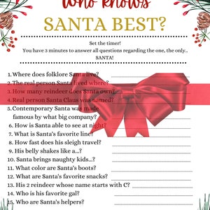 Christmas Party Trivia Printable Game, Family Fun Christmas Trivia ...