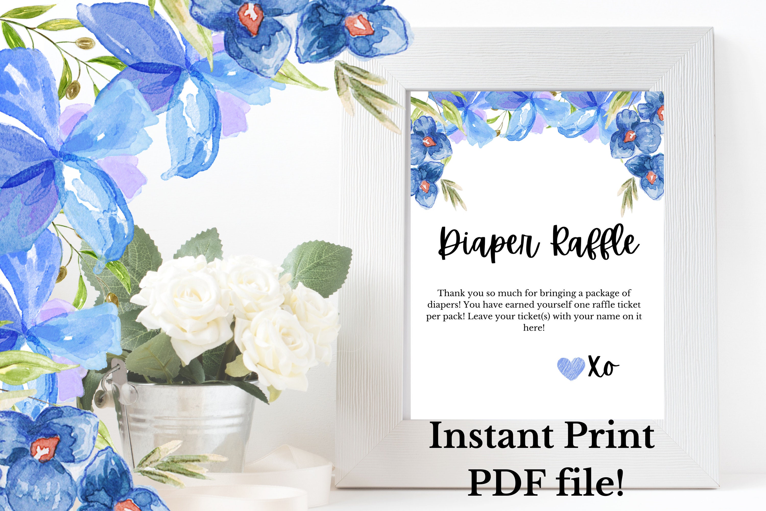 Baby Shower Game Printable, Diaper Raffle, Printable Baby Shower Decor ...
