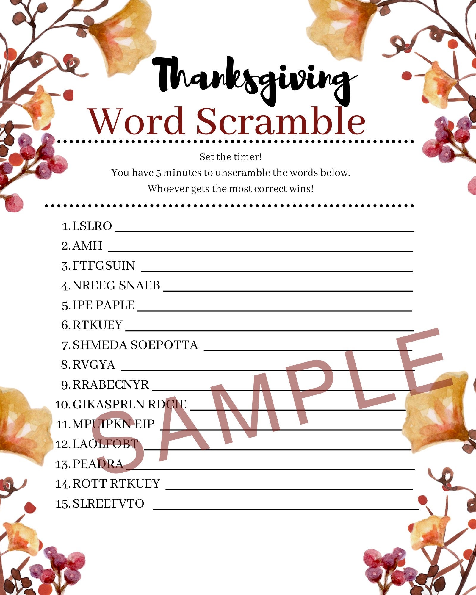 Thanksgiving Trivia Game, Printable Thanksgiving Trivia Game ...