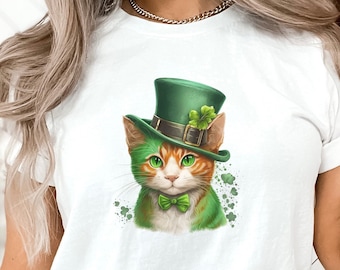 St Patricks Day Cat Shirt, Irish TShirt, Cat Lover Tee, Cat Mom T-Shirt, Lucky Shirt, St Paddys Day, Cat Lover Gift, Cat Mom Gift, Irish Cat