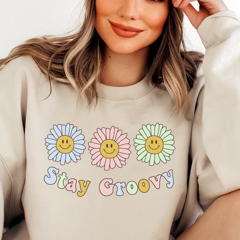 Sweatshirt - HIPPIE DAY rainbow - Colorful hippie print main image 0