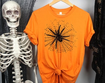 Spooky Spider Women's T-Shirt, Halloween Spider Shirt, Spooky Season Shirt, Spider Lover Tee, Halloween Gift, Spider Web Shirt