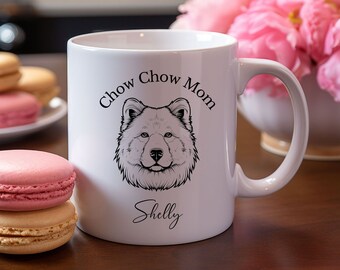Custom Personalized Chow Chow dog mug, Dog Mom coffee mug, Mother's Day Gift, ceramic 11-ounce cup, Dog Lover Gift