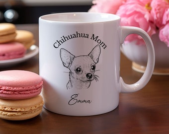 Custom Personalized Chihuahua dog mug, Dog Mom coffee mug, Mother's Day Gift, ceramic 11-ounce cup, Dog Lover Gift