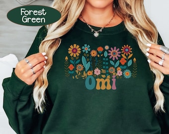 Floral Omi Sweatshirt, Grandmother Sweatshirt, Mother's Day Gift, Cute Grandmother Sweatshirt, New Omi Shirt, Omi Shirt, Flowers