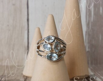 Topaz Multi Stone Sterling Silver Ring