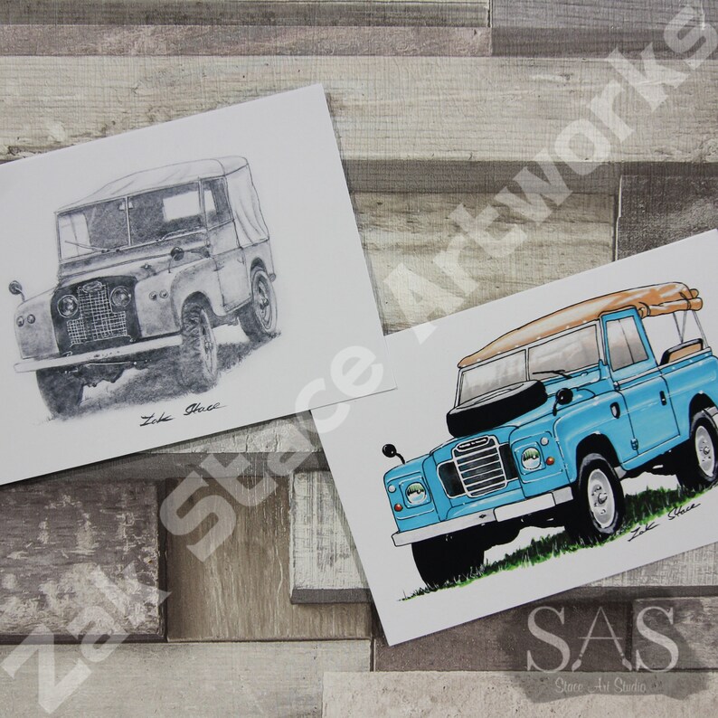 Pancli Art Rang Rover Series 2 Land Rover - Birthday Card - Father's Day Card - Any Occasion ...