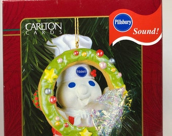 Carlton Cards Heirloom Pillsbury Christmas Ornament with sound Doughboy’s Cookie Christmas