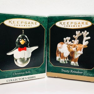 Hallmark Keepsake Ornaments Miniature Trusty Reindeer and Christmas Bells