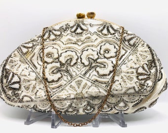 Vintage Hand Made Beaded Evening Bag France 1960&#39;s