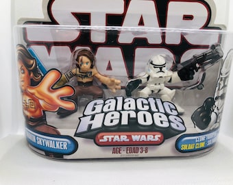 Star Wars Galactic Heroes Action Figures Anakin Skywalker and Clone Trooper