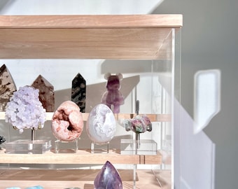 Crystal Display Case (crystal display shelf, crystal stand, crystal storage, crystal organization, mineral case)