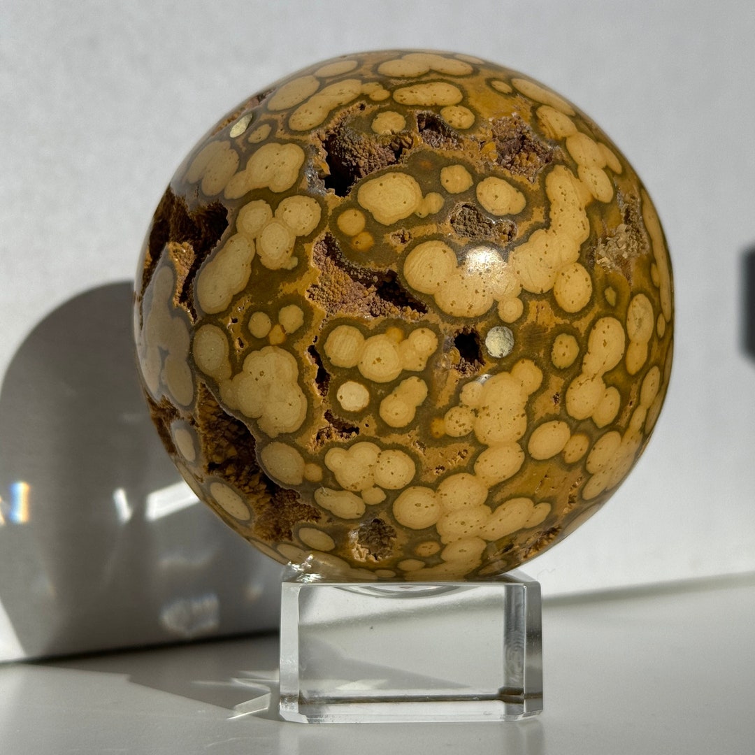 Orbicular Ocean Jasper Sphere #7 (74mm) - Etsy