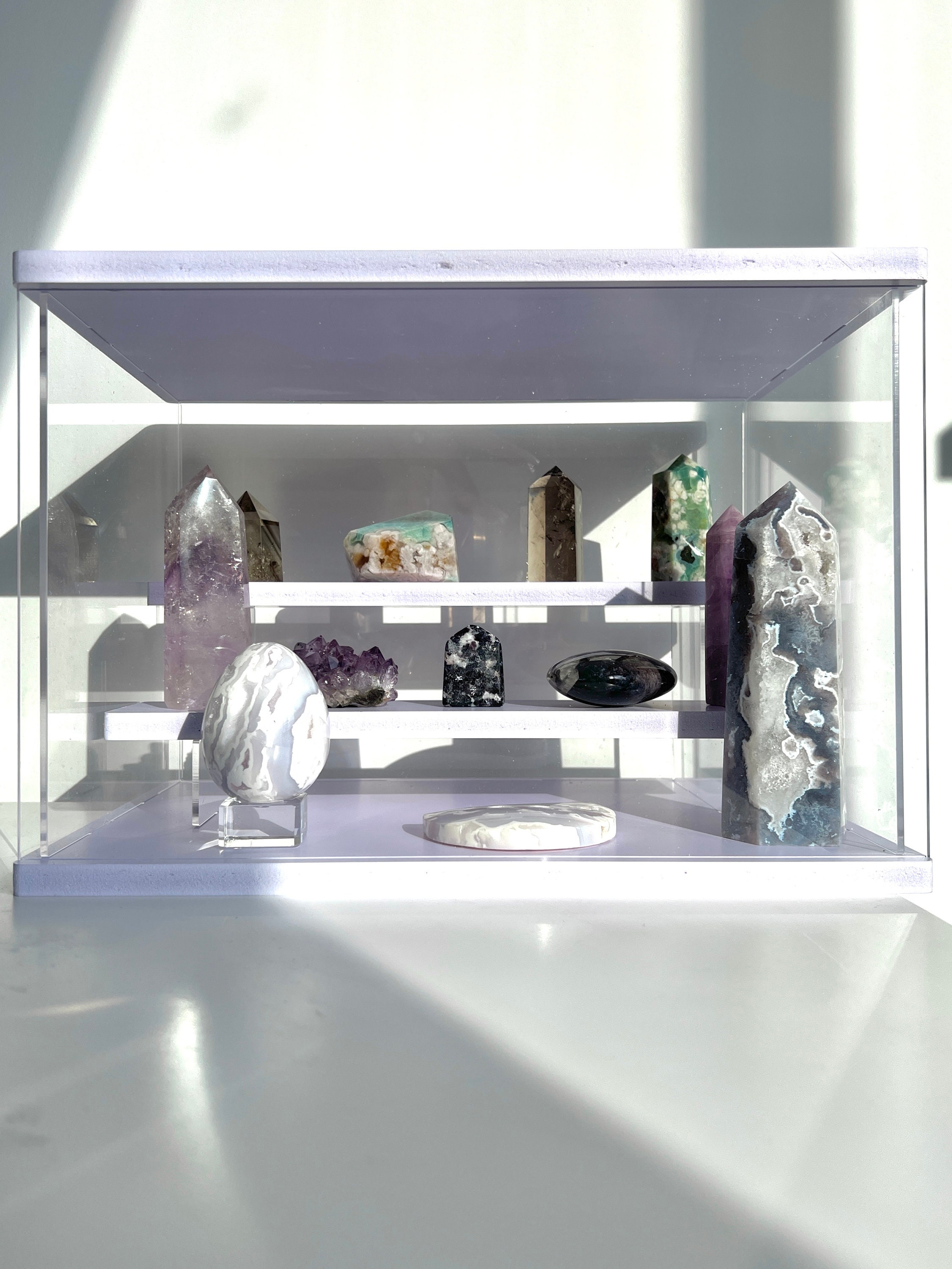 アクリルクリスタルディスプレイケース：鉱物の保管と整理 - Etsy 日本