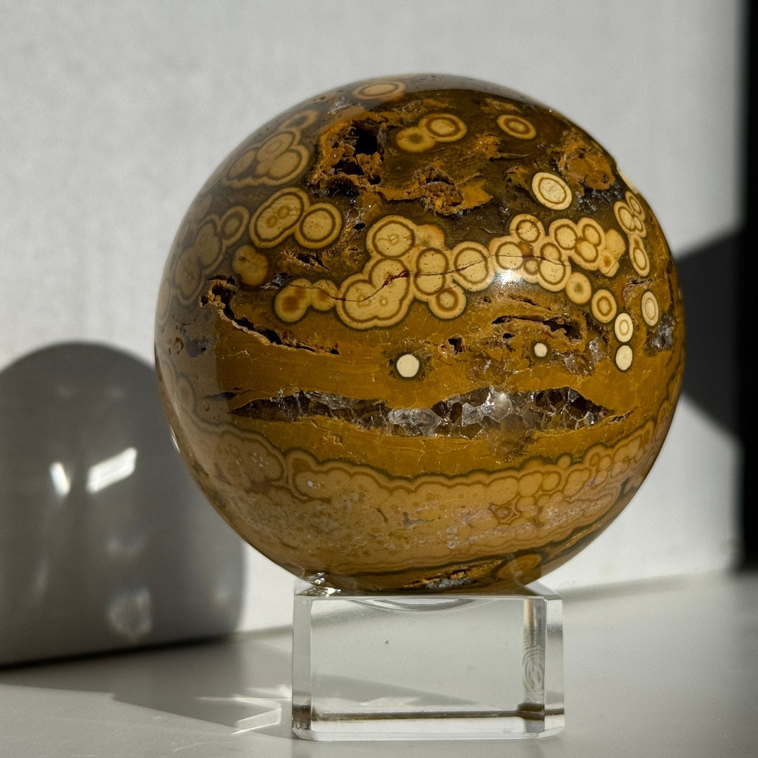 Orbicular Ocean Jasper Sphere: Sea Jasper Crystal (70mm) - Etsy