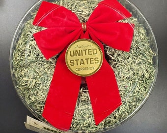 Authentic Shredded United States Currency Wreath Christmas Decoration Xmas Money