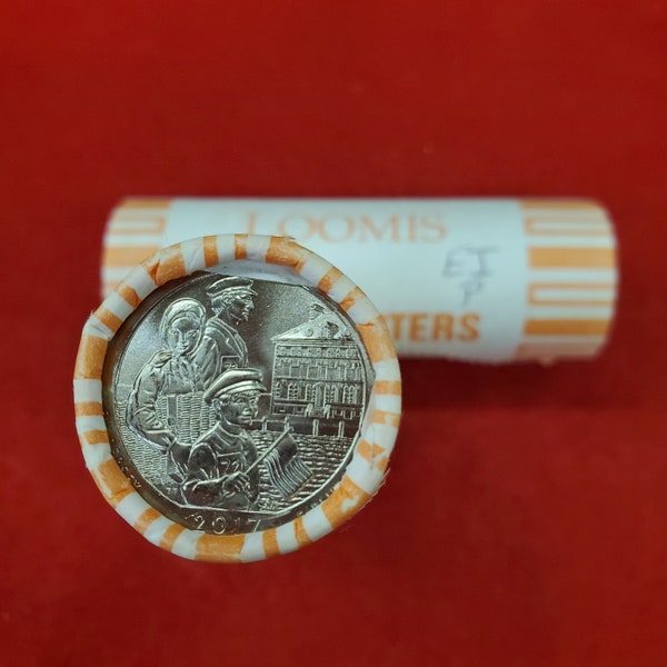 1 Unopened Bank Uncirculated Roll  2017 P Ellis Island (NJ)Quarter America the Beautiful " Quarters OBW