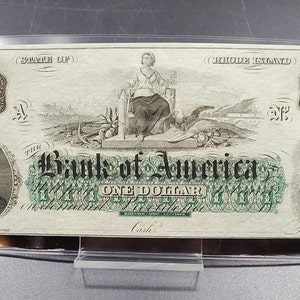 1860 The Bank Of America Providence RI Obsolete One Dollar Bill CH Unc EPPQ