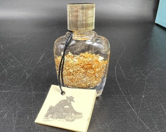 Pure Brazilian Gold Leaf Flake in Water Glass Bottle Gift Vial Mineral Specimens